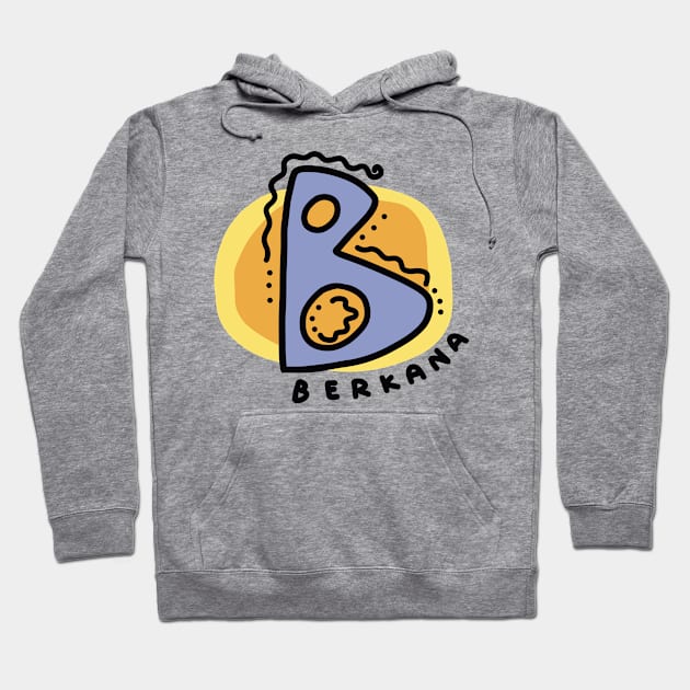 BERKANA Rune Colorful Doodles Hoodie by El Onix